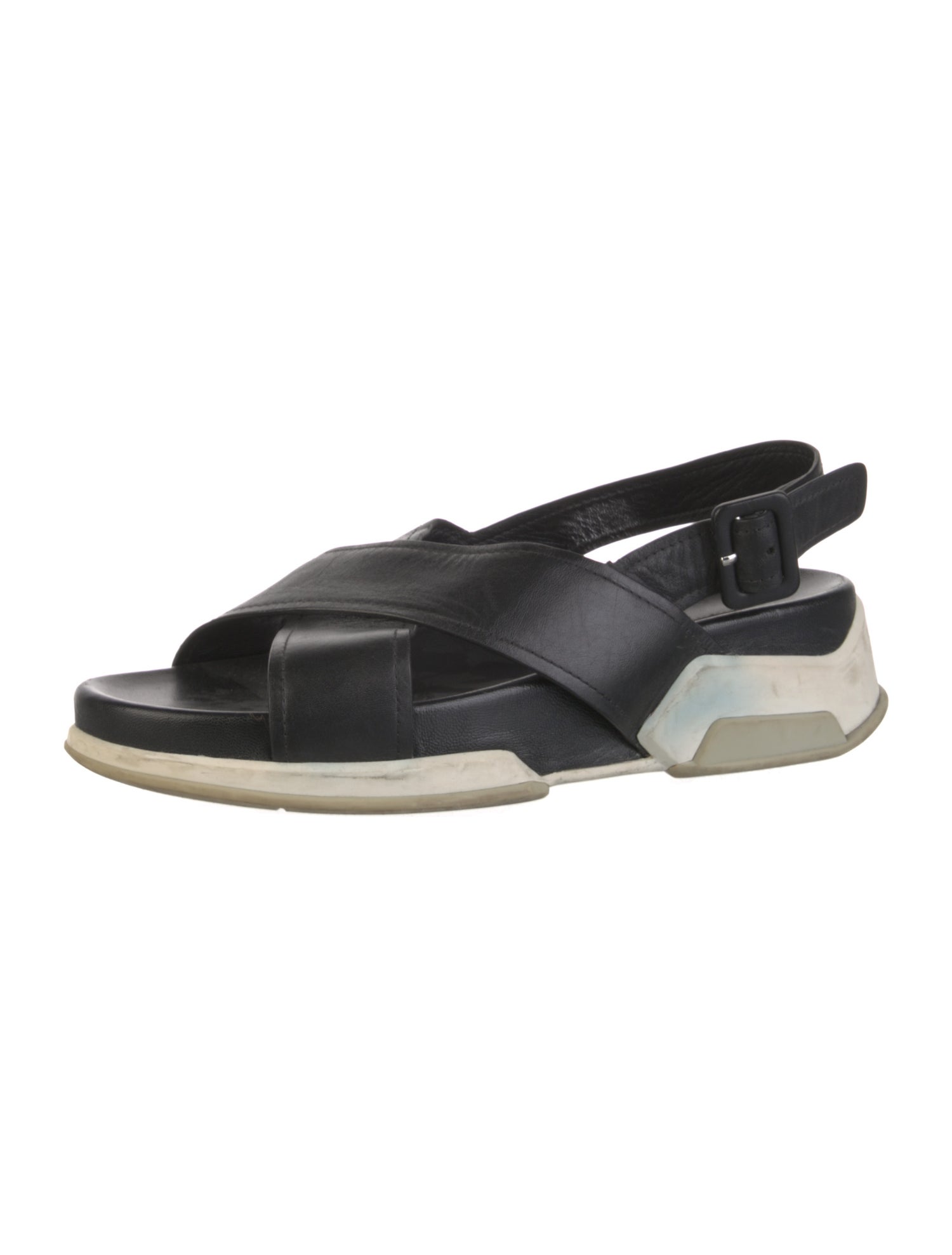 Prada Sport Leather Slingback Sandals