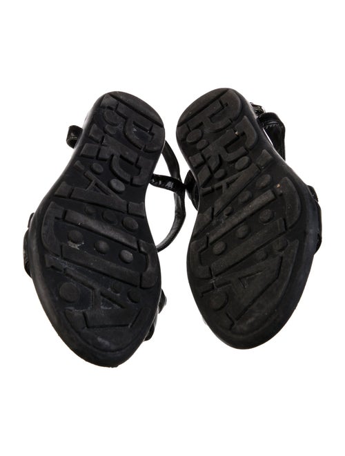 Prada Sport Patent Leather T-Strap Sandals