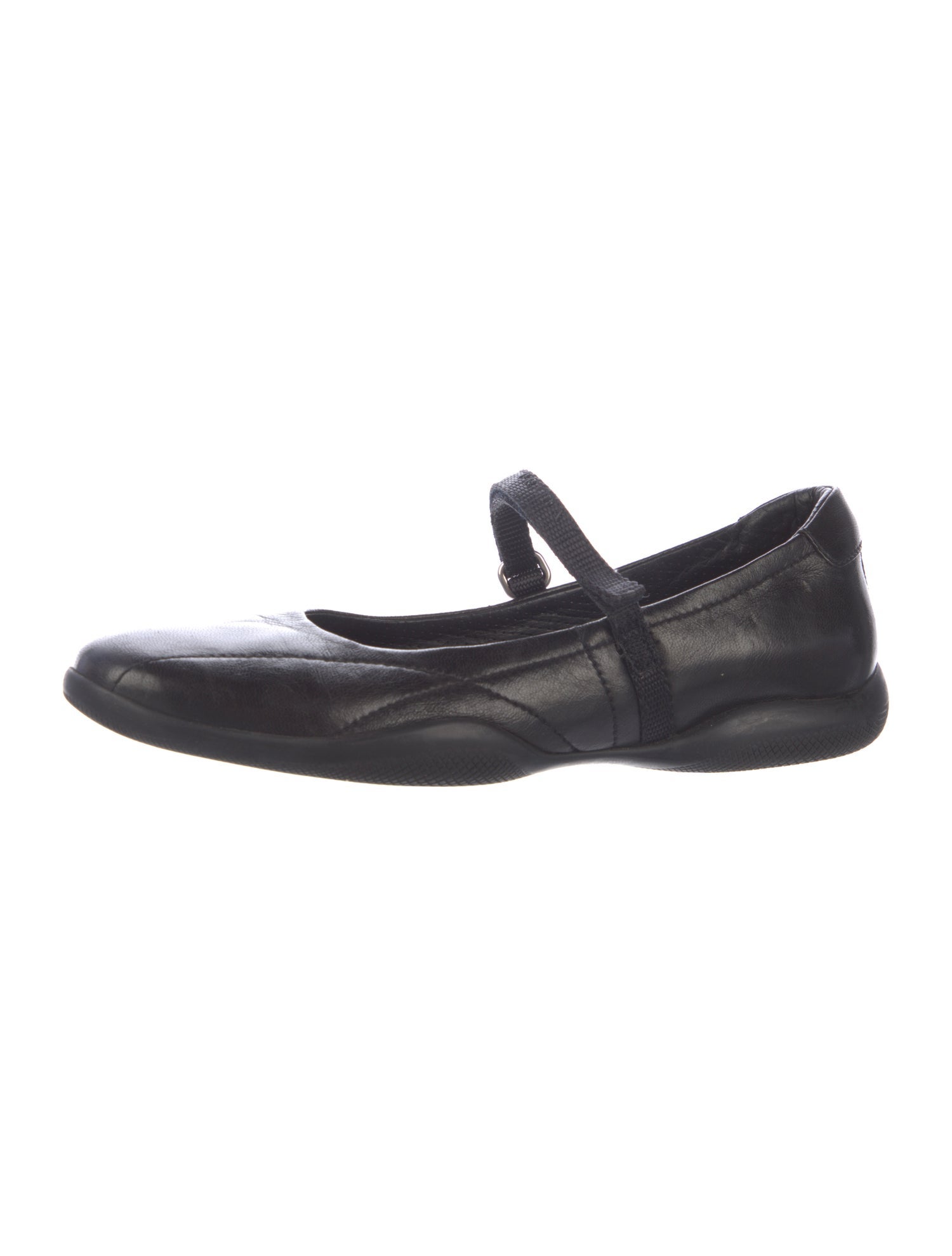 Prada Sport Leather Mary Jane Flats