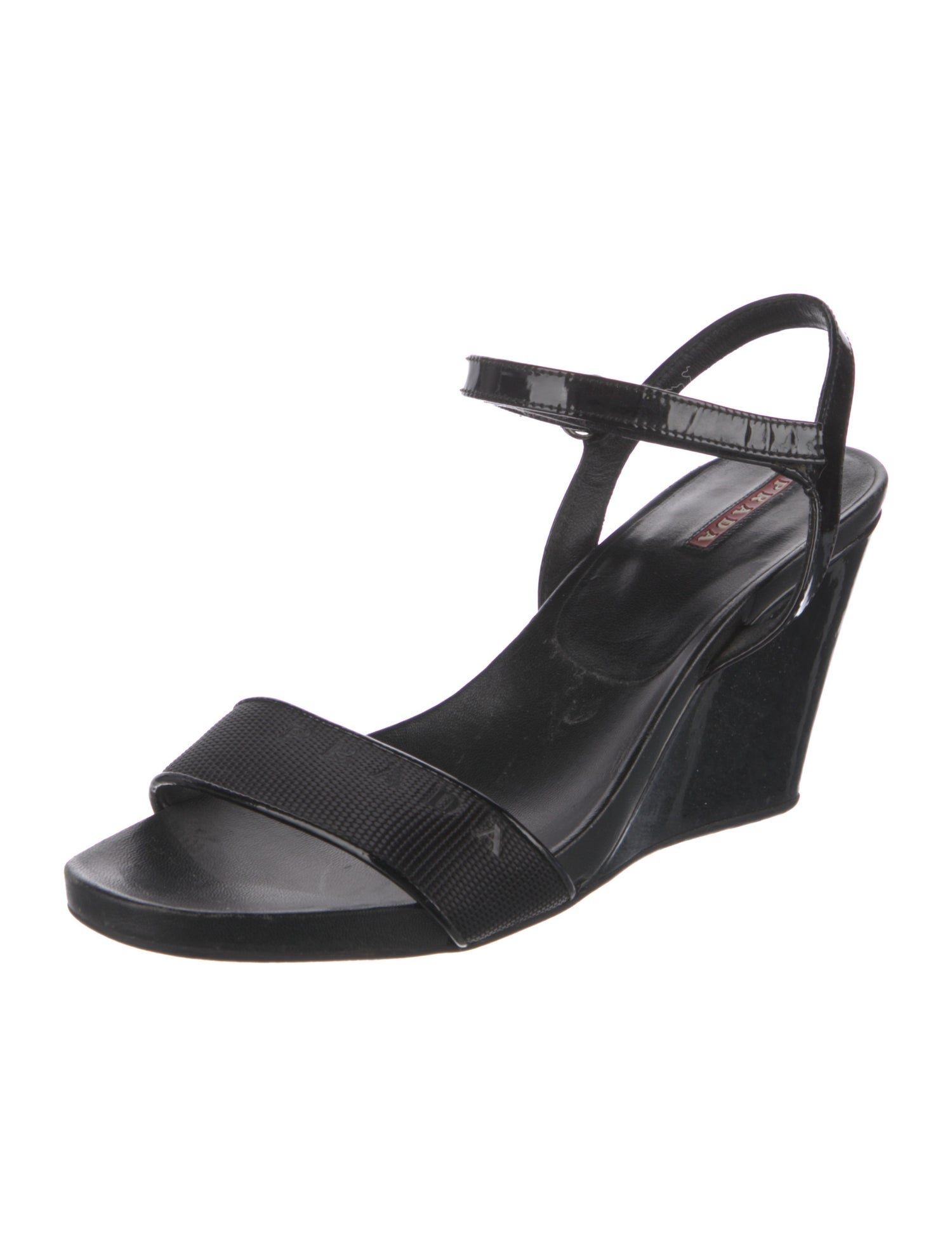 Prada Sport Patent Leather Slingback Sandals