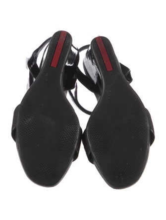 Prada Sport Patent Leather Slingback Sandals