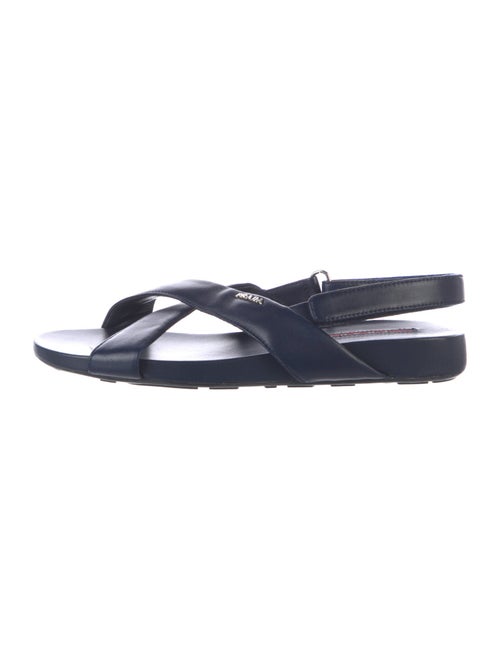 Prada Sport Leather Slingback Sandals