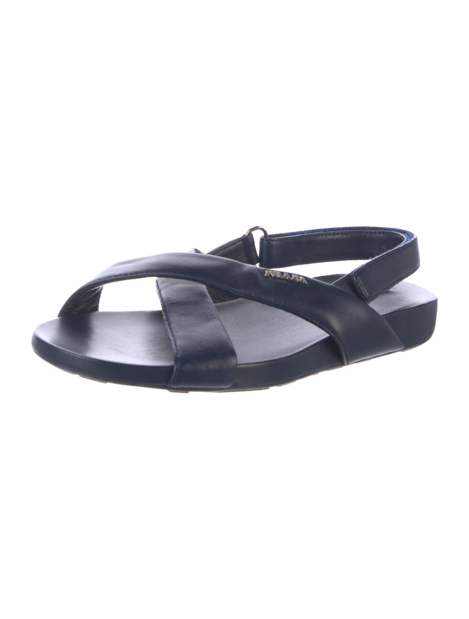 Prada Sport Leather Slingback Sandals