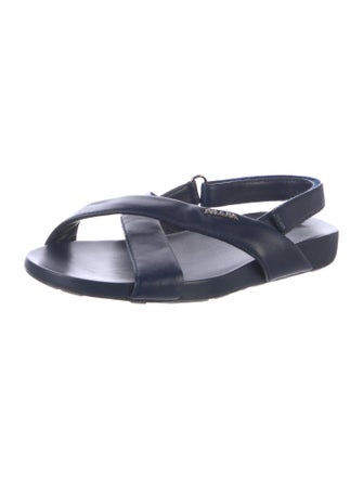 Prada Sport Leather Slingback Sandals