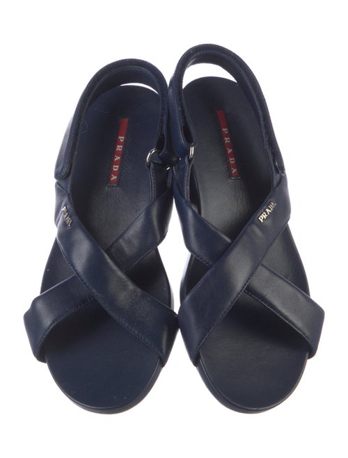 Prada Sport Leather Slingback Sandals
