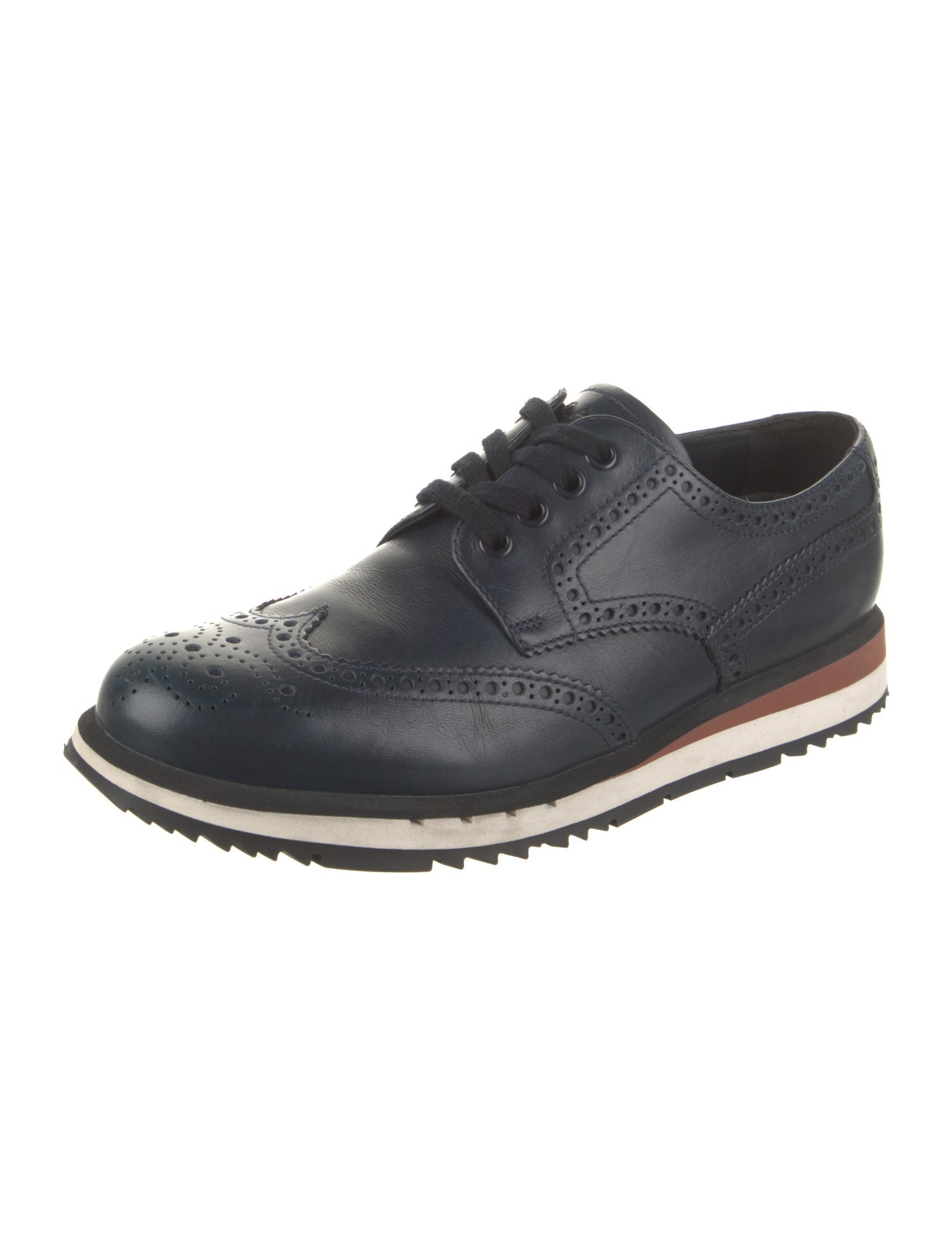 Prada Sport Leather Lasercut Accents Brogues