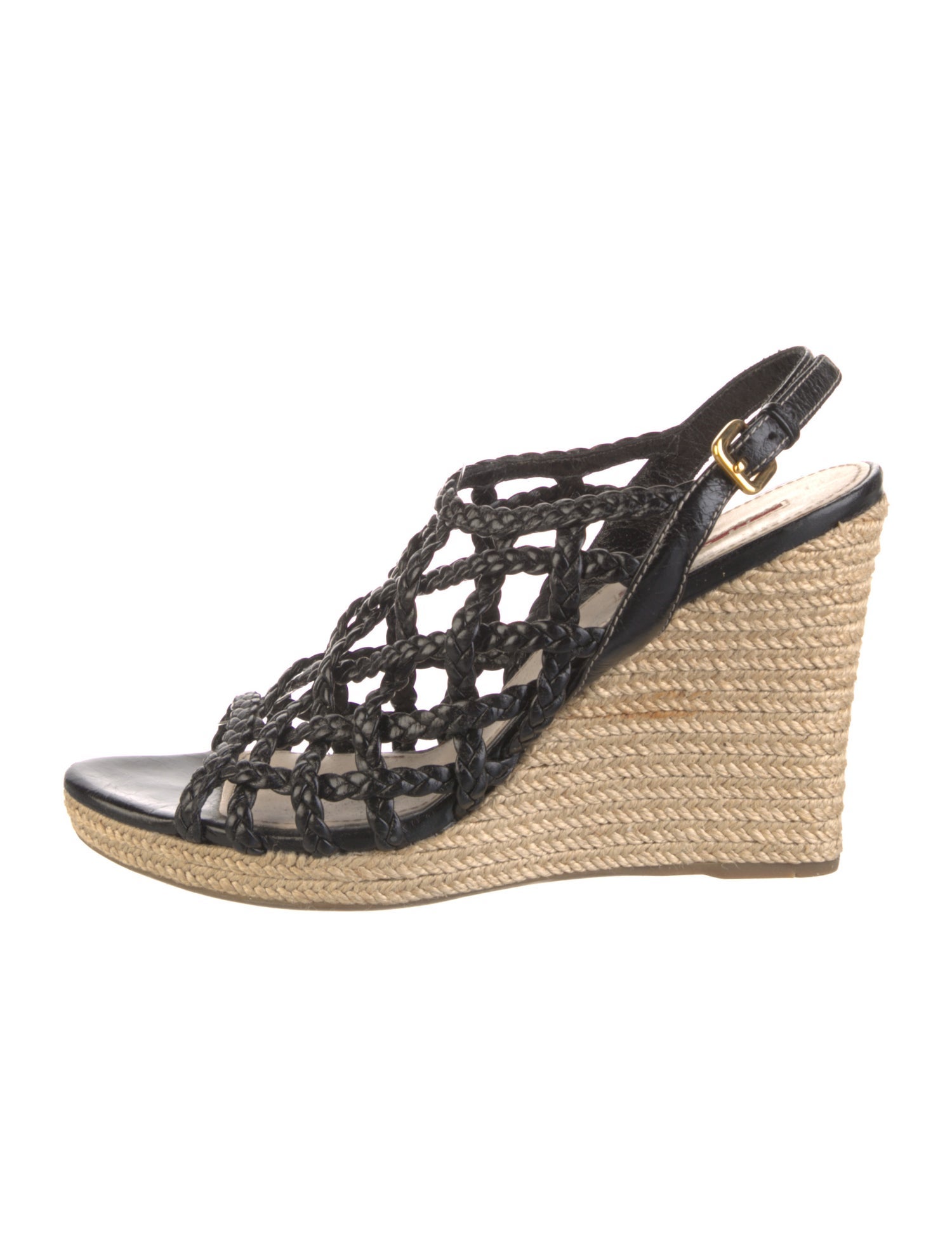 Prada Sport Leather Braided Accents Espadrilles