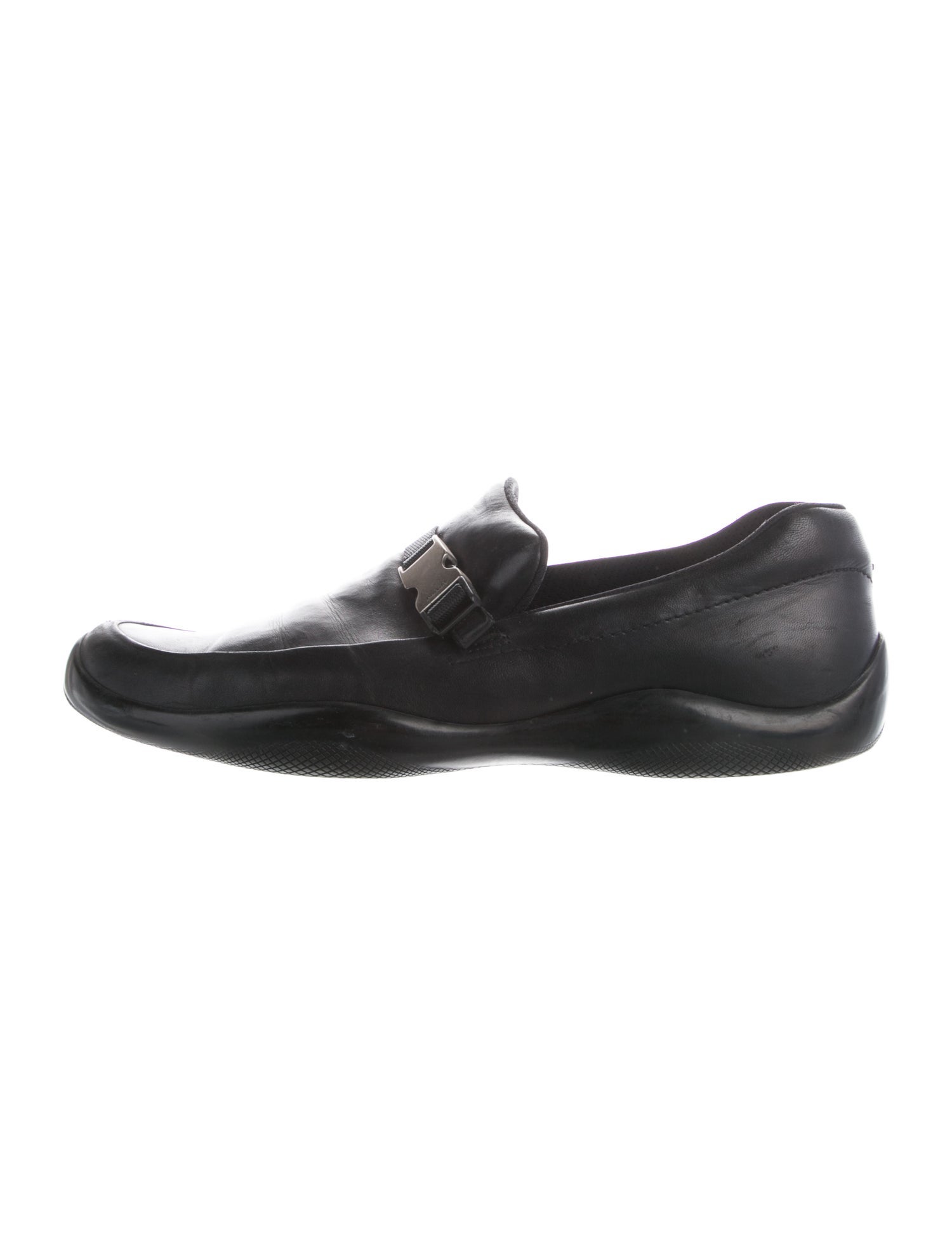 Prada Sport Signature Logo Leather Monk Straps