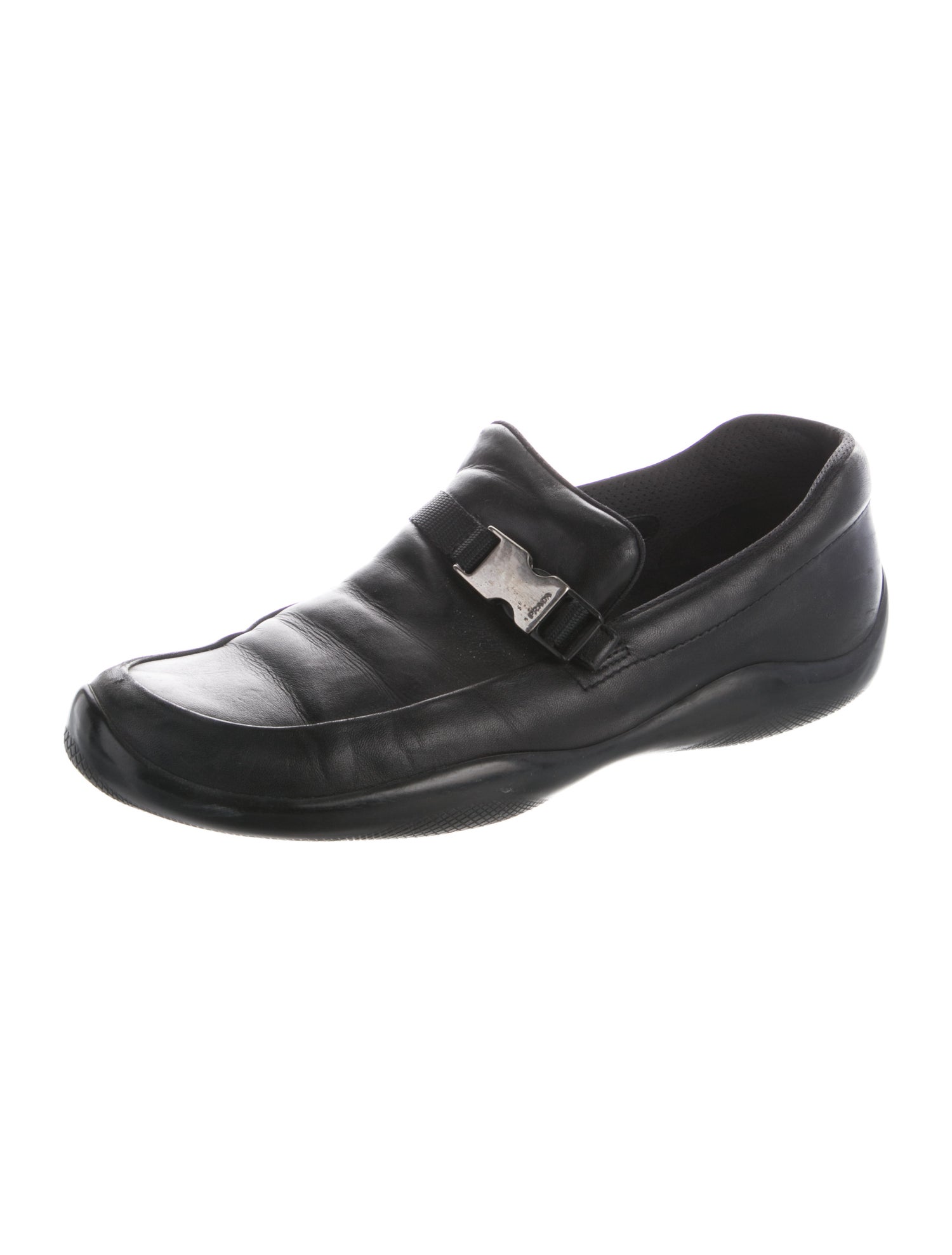 Prada Sport Signature Logo Leather Monk Straps