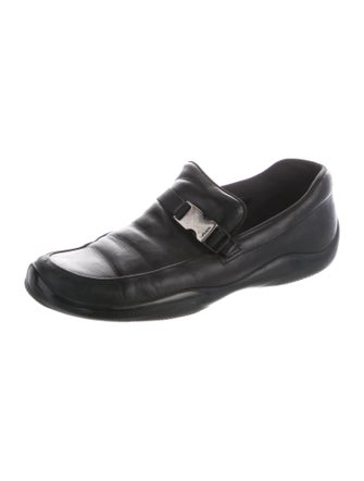 Prada Sport Signature Logo Leather Monk Straps