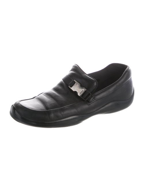 Prada Sport Signature Logo Leather Monk Straps