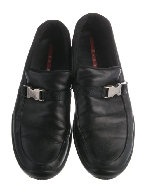 Prada Sport Signature Logo Leather Monk Straps