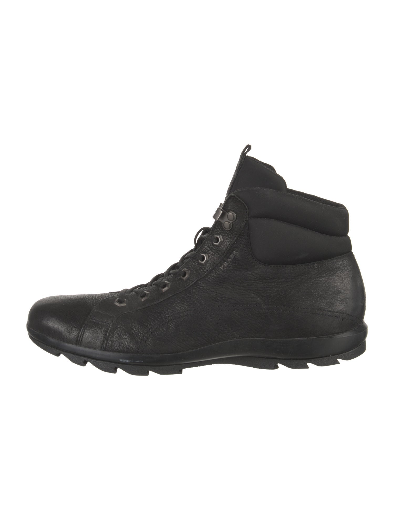 Prada Sport Leather Lace-Up Boots