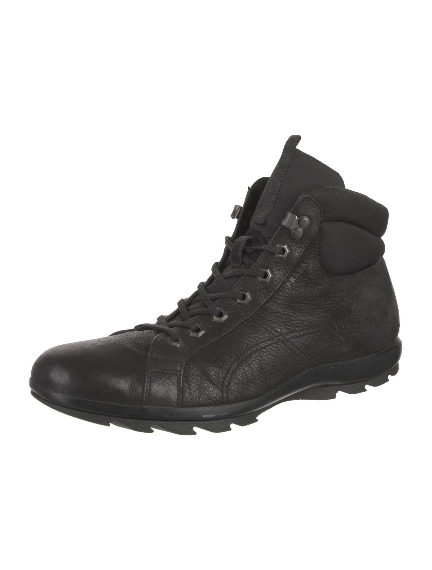 Prada Sport Leather Lace-Up Boots