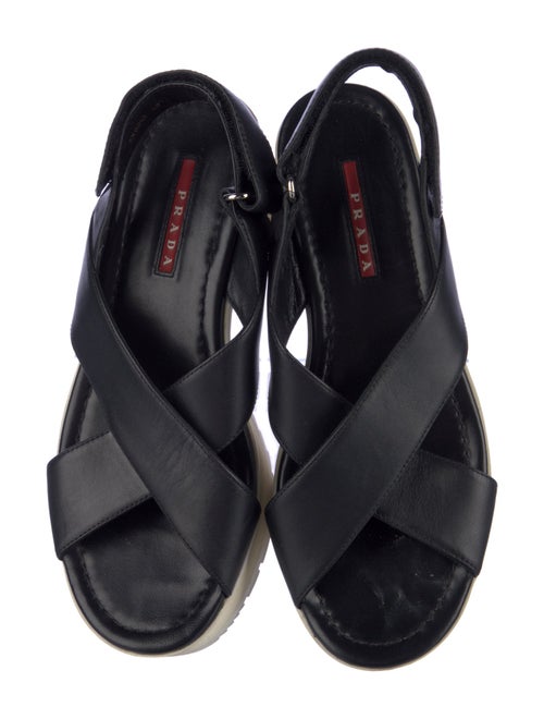 Prada Sport Leather Slingback Sandals