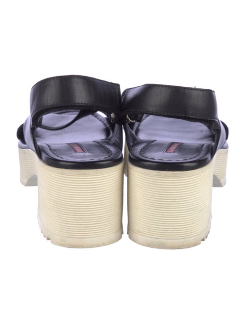 Prada Sport Leather Slingback Sandals