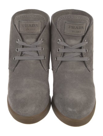 Prada Sport Suede Lace-Up Boots