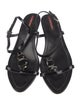 Prada Sport Patent Leather Crystal Embellishments T-Strap Sandals