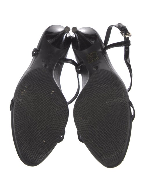 Prada Sport Patent Leather Crystal Embellishments T-Strap Sandals