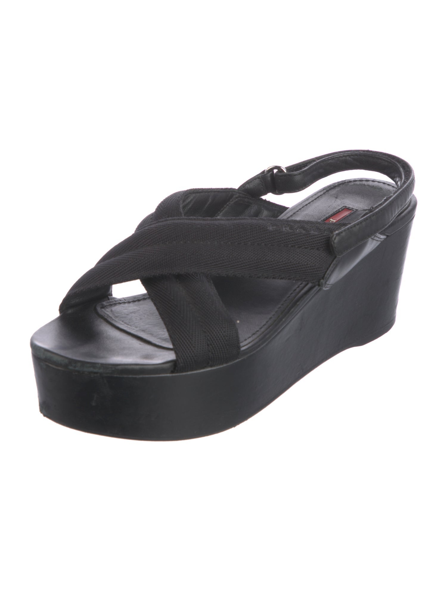 Prada Sport Signature Logo Nylon Slingback Sandals
