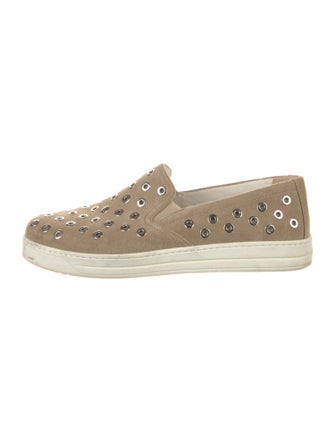 Prada Sport Suede Studded Accents Sneakers