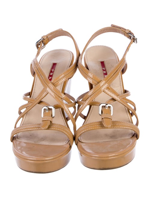 Prada Sport Patent Leather Slingback Sandals