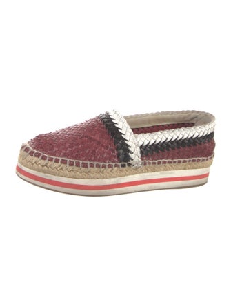Prada Sport Leather Animal Print Espadrilles