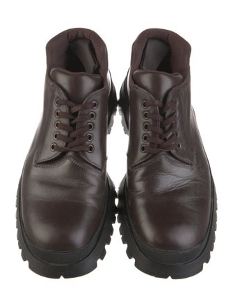 Prada Sport Leather Lace-Up Boots