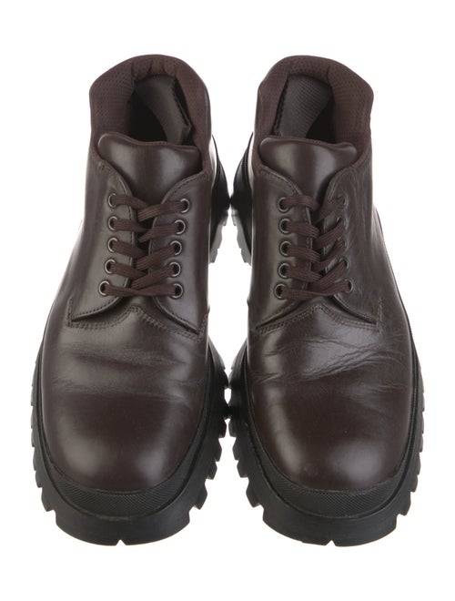 Prada Sport Leather Lace-Up Boots