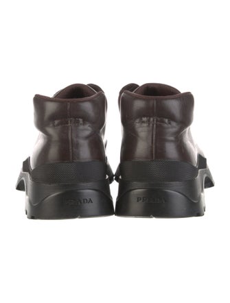 Prada Sport Leather Lace-Up Boots