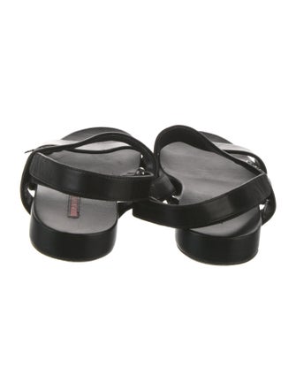 Prada Sport Late 2000's - Early 2010's Leather Slingback Sandals