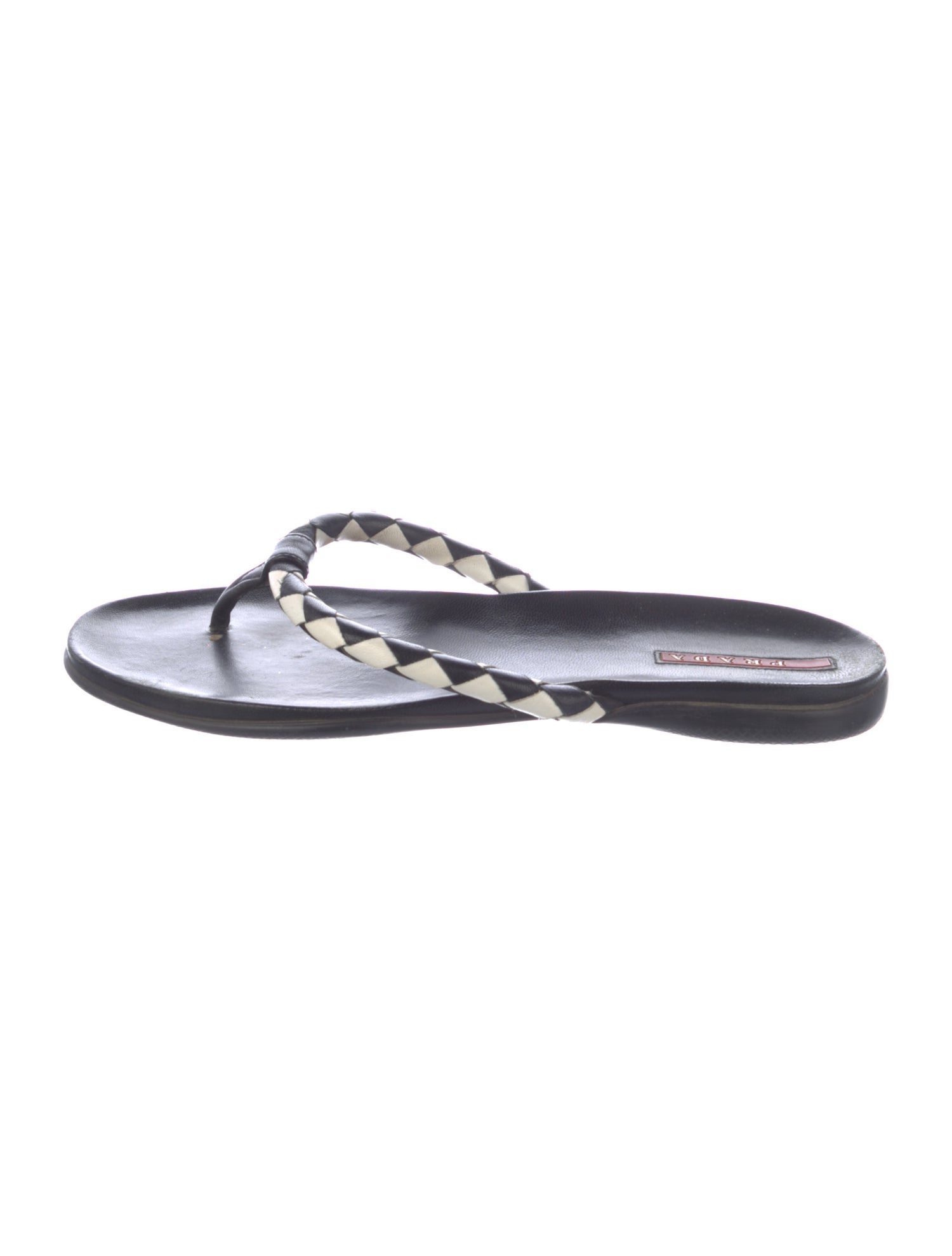 Prada Sport Leather Patterned Slides