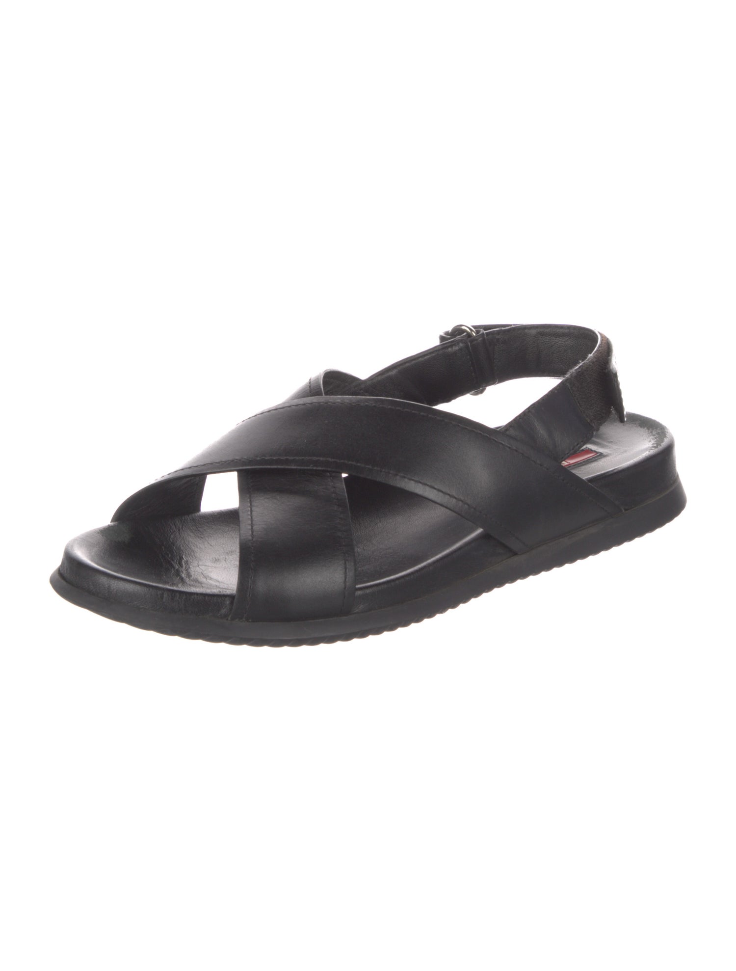 Prada Sport Leather Slingback Sandals