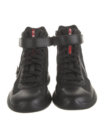 Prada Sport Leather Lace-Up Boots
