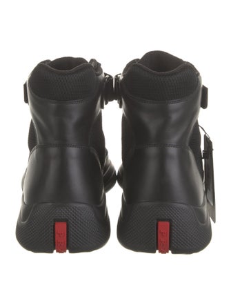 Prada Sport Leather Lace-Up Boots