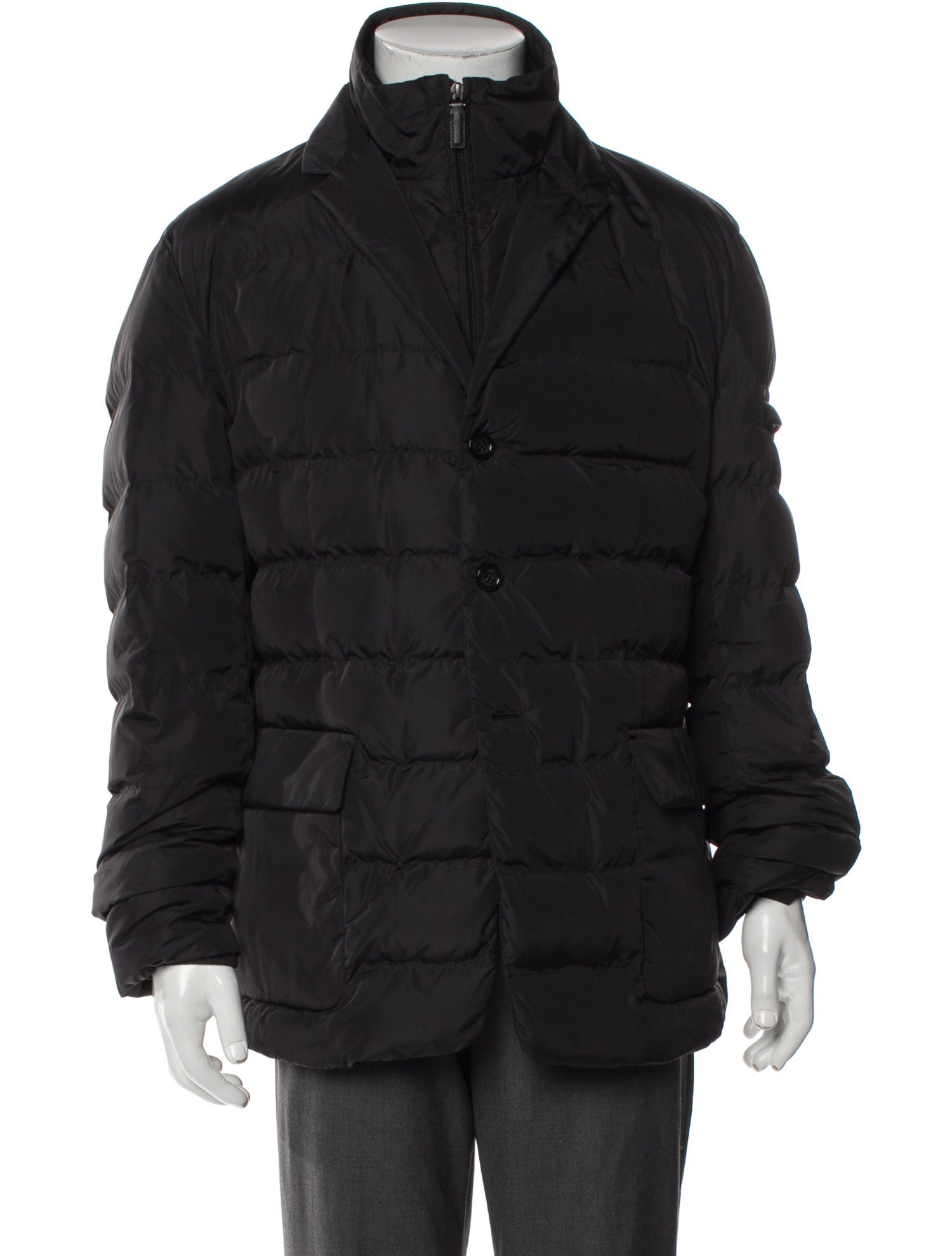 Prada Sport 2013 Enameled Metal Triangle Puffer Coat