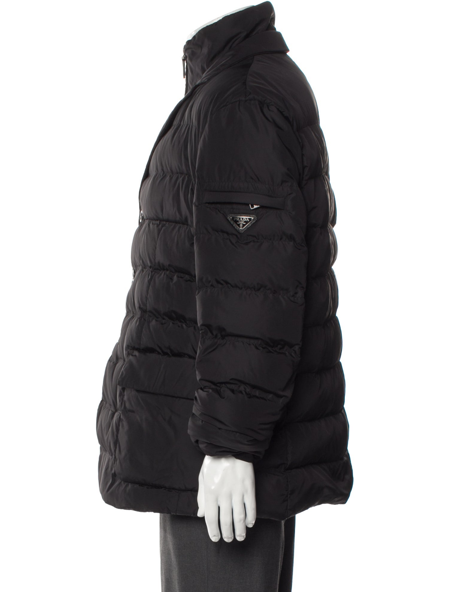 Prada Sport 2013 Enameled Metal Triangle Puffer Coat