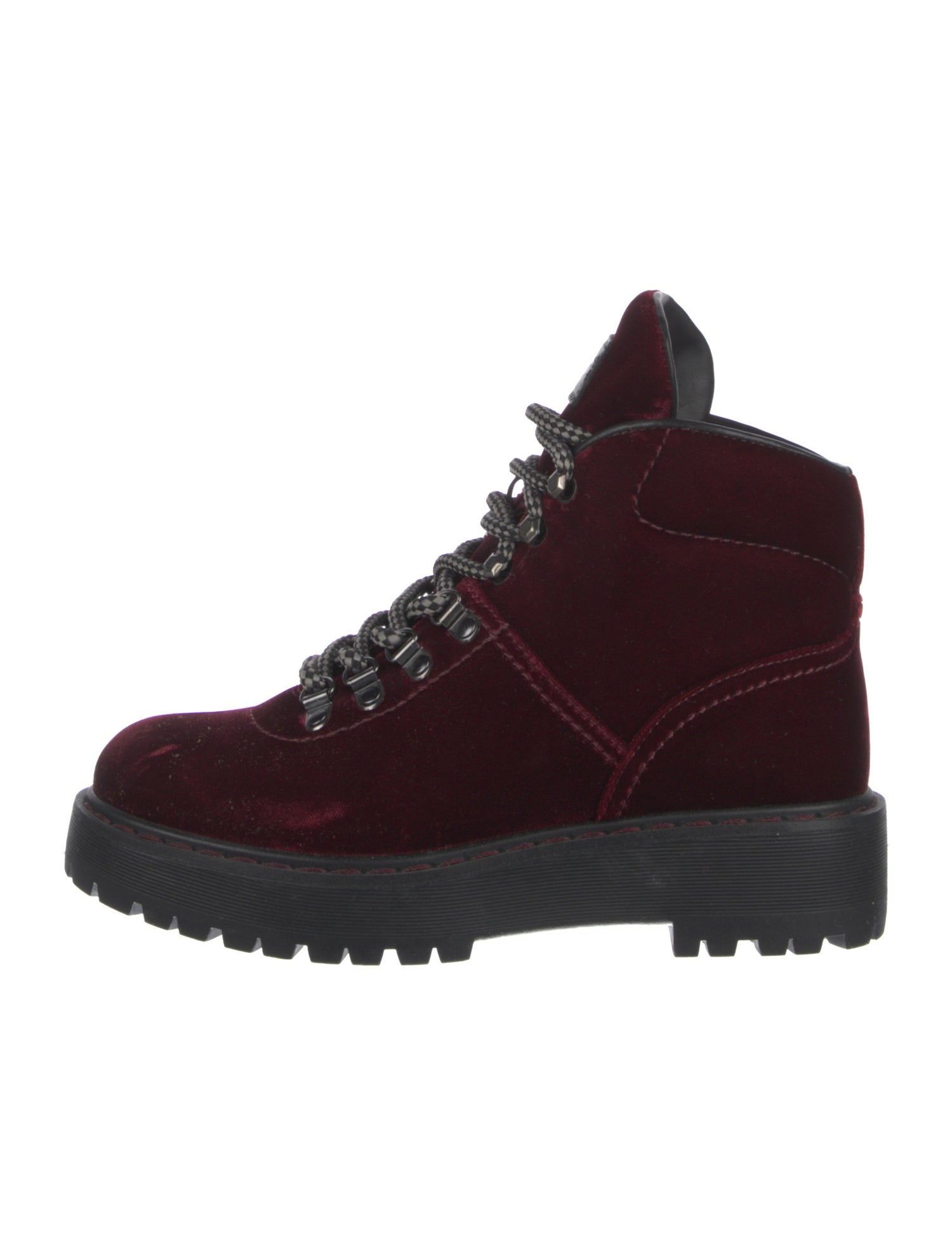 Prada Sport Velvet Combat Boots