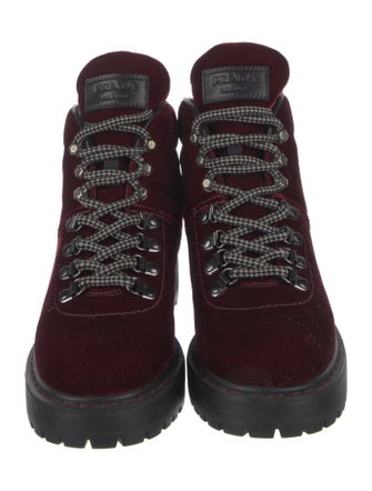 Prada Sport Velvet Combat Boots