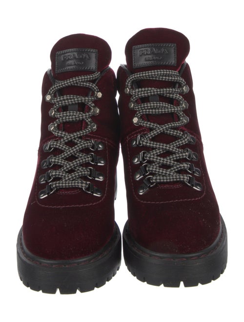 Prada Sport Velvet Combat Boots