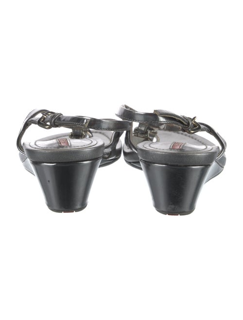 Prada Sport Patent Leather Crystal Embellishments T-Strap Sandals