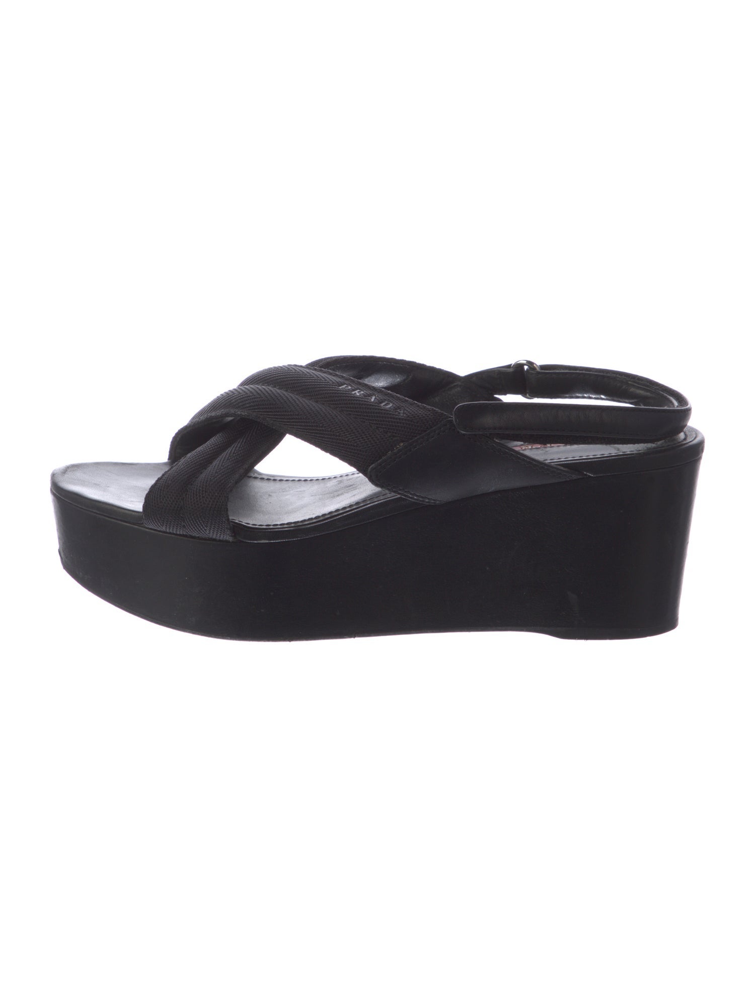 Prada Sport Leather Slingback Sandals