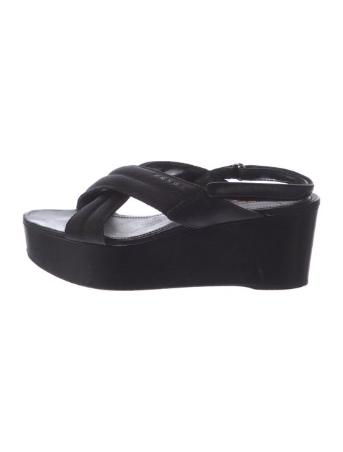 Prada Sport Leather Slingback Sandals
