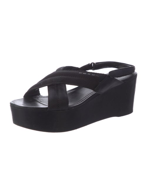 Prada Sport Leather Slingback Sandals