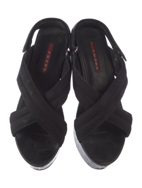 Prada Sport Leather Slingback Sandals