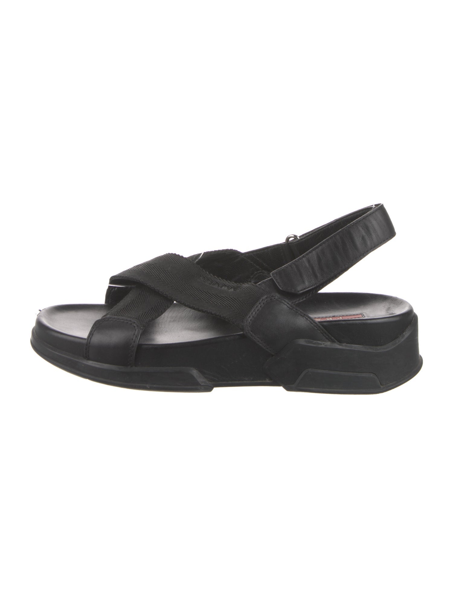 Prada Sport Leather Slingback Sandals