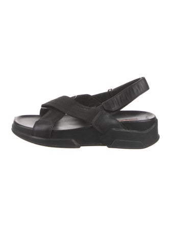 Prada Sport Leather Slingback Sandals
