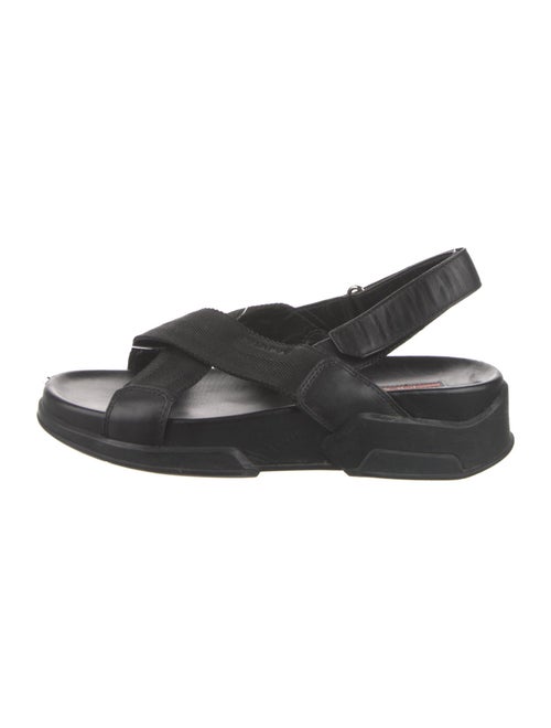 Prada Sport Leather Slingback Sandals
