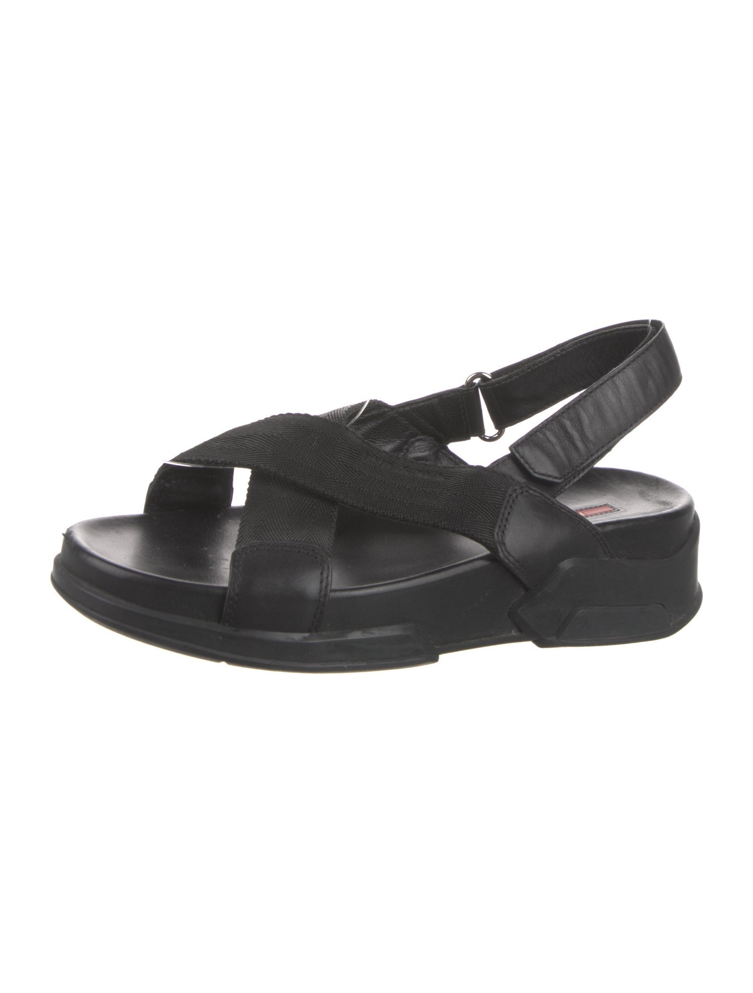 Prada Sport Leather Slingback Sandals