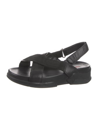 Prada Sport Leather Slingback Sandals